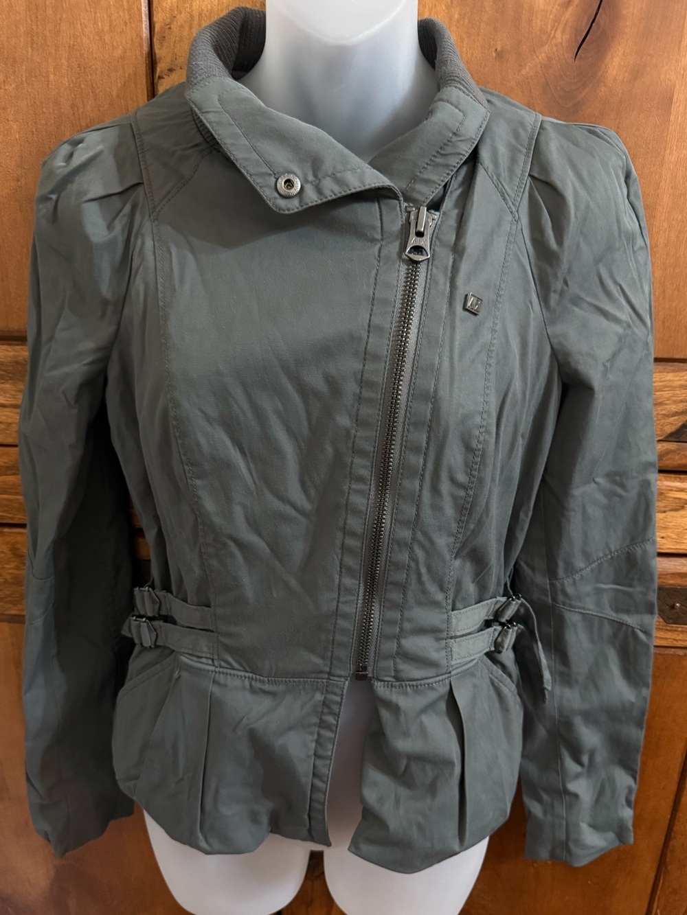 Women’s Armani Exchange Gray assymetrical moto jacket size small